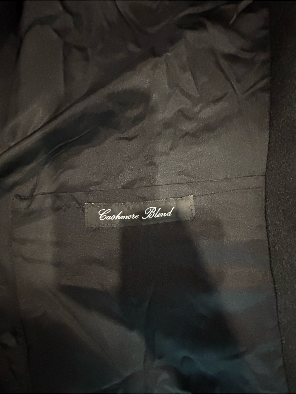 Vintage Mark Shale Long Overcoat Black Cashmere Wool Luxury Top Coat Men’s 46L - Picture 6 of 9